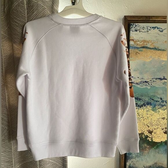 Burberry Kids Sweatshirt Girls White Size 10Y Long Sleeve 100% Cotton Crew Neck - Picture 7 of 15